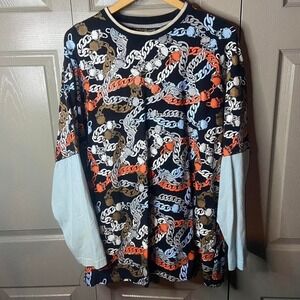 vintage tee shirt paco jeans long sleeve grunge punk skater skulls size XL